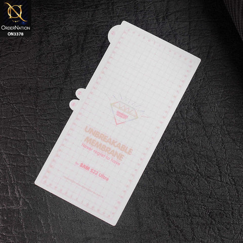Samsung Galaxy S22 Ultra 5G Protector - Transparent  Unbreakable Membrane Shiny Film Back Protector Sheet