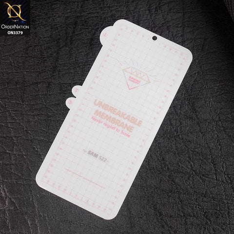 Samsung Galaxy S22 5G Protector - Transparent  Unbreakable Membrane Shiny Film Front Protector Sheet