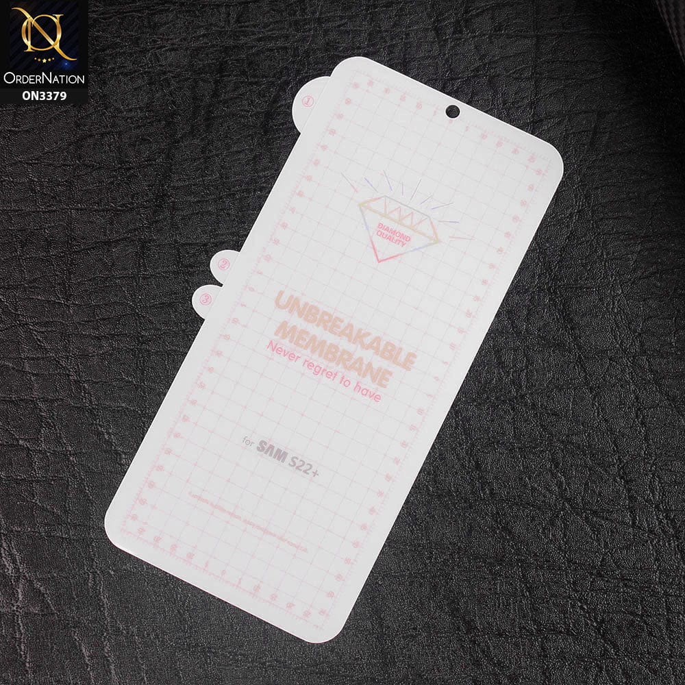 Samsung Galaxy S22 Plus 5G Protector - Transparent  Unbreakable Membrane Shiny Film Front Protector Sheet