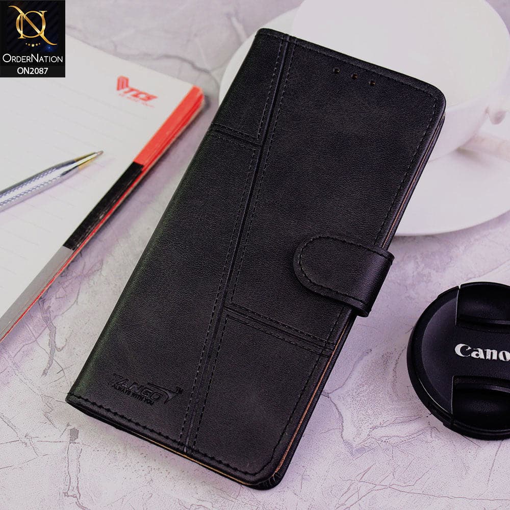Xiaomi Redmi Note 8 Cover - Black - Tango Business Leather Flip Book Case