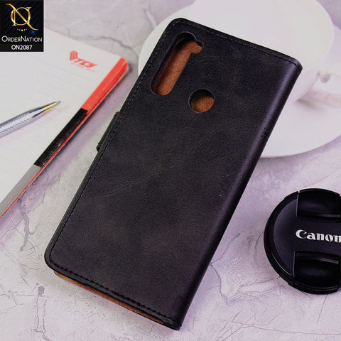 Xiaomi Redmi Note 8 Cover - Black - Tango Business Leather Flip Book Case