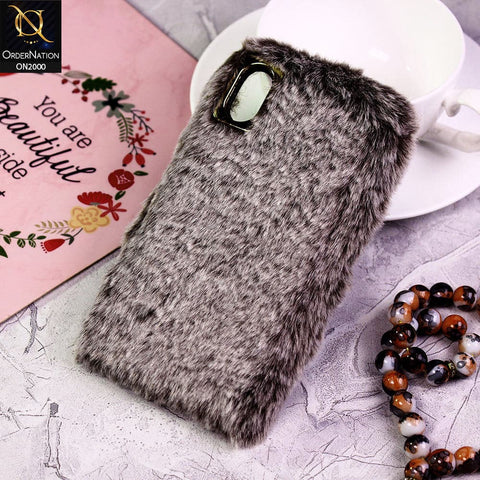 Cute Lovely Warm Shiny Soft Fur Case For iPhone XS / X - Gray