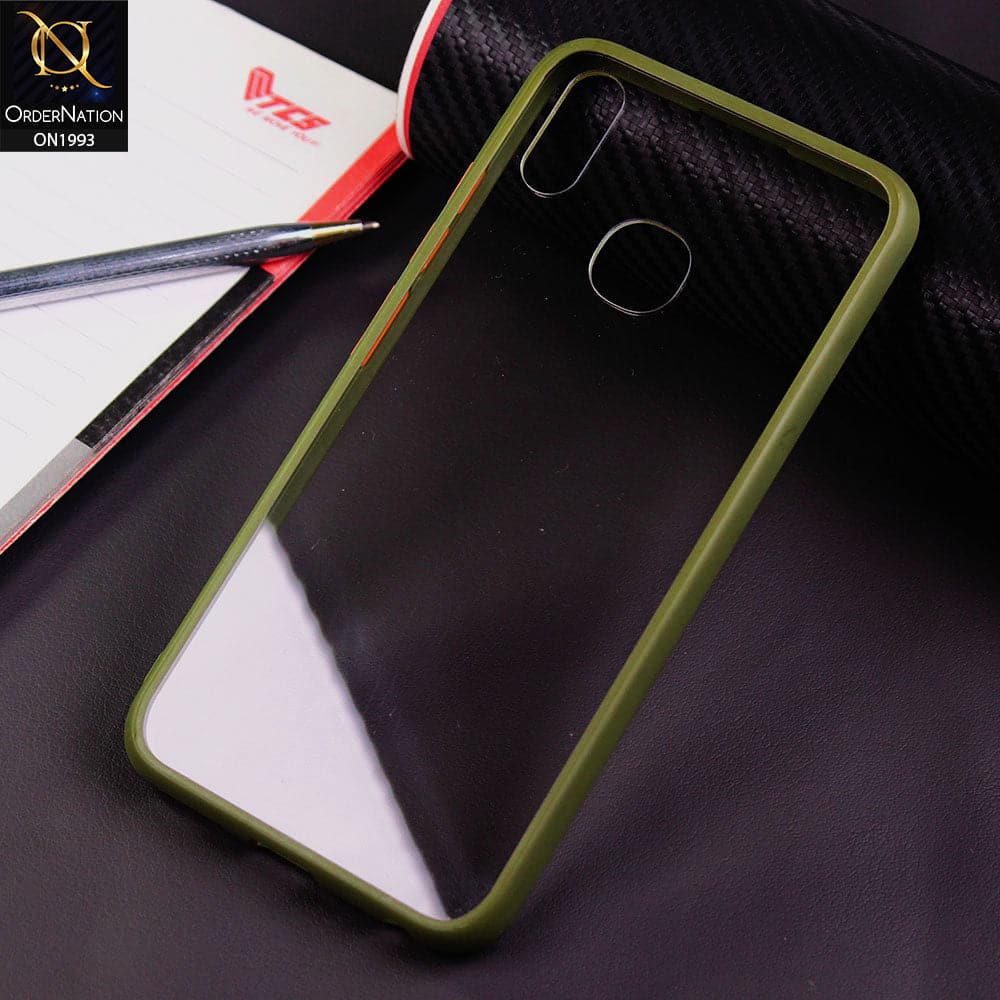 Shiny Acrylic Anti-Shock Bumper Transparent Back Case Vivo Y91 / Y95 - Light Green