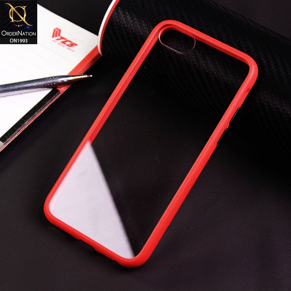 Shiny Acrylic Anti-Shock Bumper Transparent Back Case iPhone 6S / 6 - Red