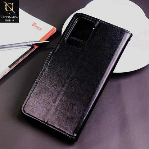 Samsung Galaxy A52s 5G Cover - Black - Shockproof Leather Magnetic Kickstand Wallet Flipbook With Card Holder Slots Case