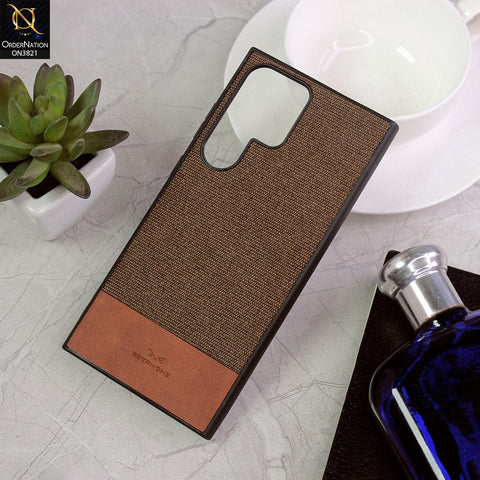Samsung Galaxy S23 Ultra 5G Cover - Brown - New Trendy KeePhone British Series Soft Silicon Case