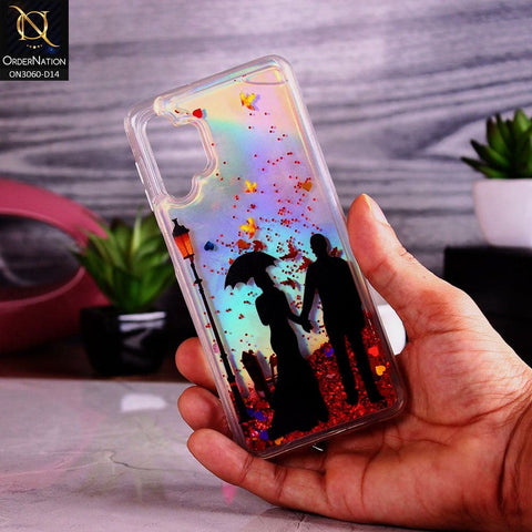 Samsung Galaxy A32 Cover - Design 14 - Trendy Moving Liquid Glitter Shine Soft Borders Case