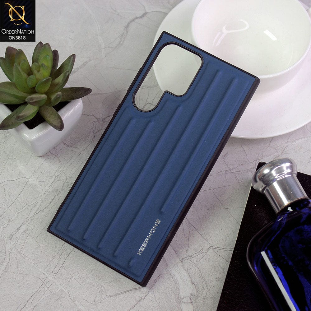 Samsung Galaxy S23 Ultra 5G Cover - Dark Blue - Keephone Shockproof Heavy Duty Trunk Series Full Body protective Soft Case