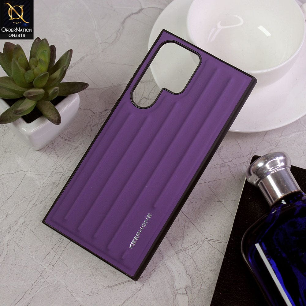 Samsung Galaxy S23 Ultra 5G Cover - Deep Purple - Keephone Shockproof Heavy Duty Trunk Series Full Body protective Soft Case