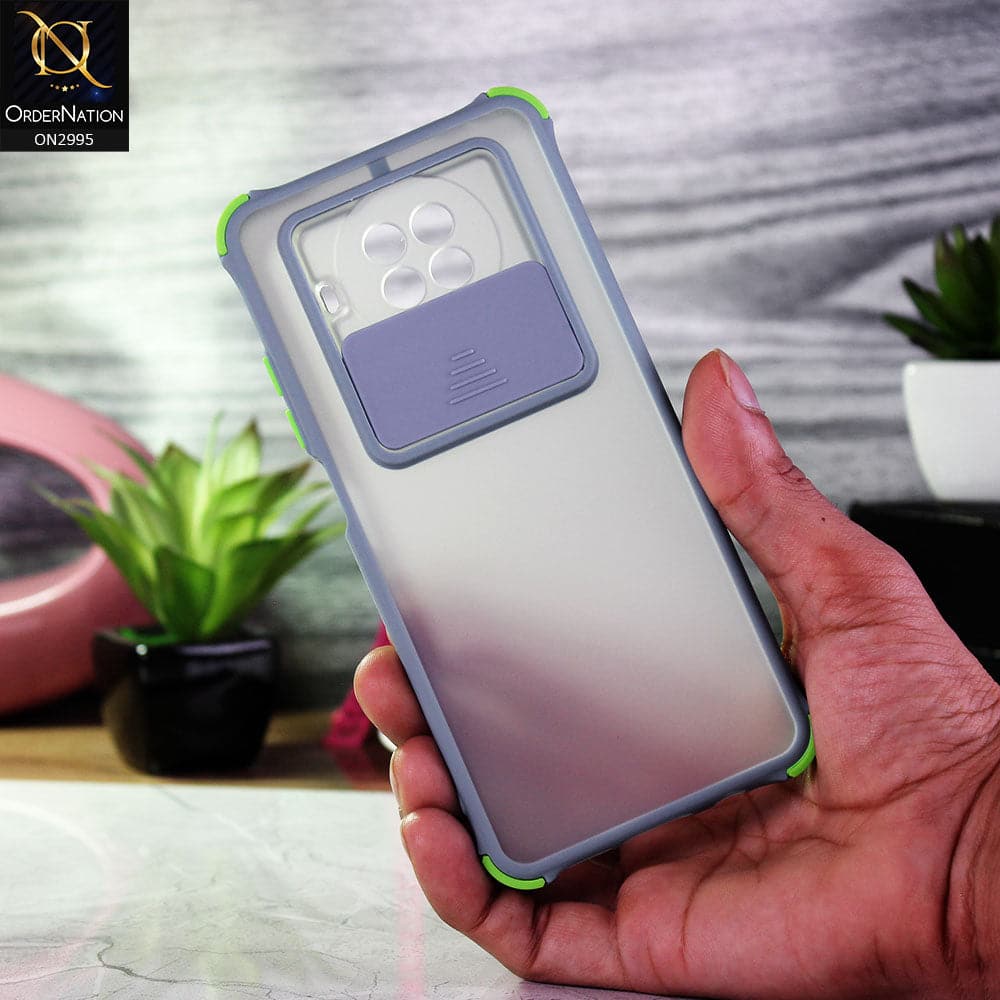 Xiaomi Mi 10T Lite Cover - Gray - Shockproof Bumper Color Border Semi Transparent Camera Slide Protection Case