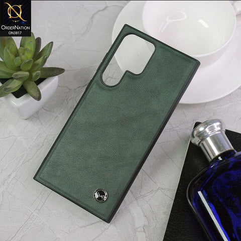 Samsung Galaxy S23 Ultra 5G Cover - Dark Green - Keephone Premium Leather Case FengShang Series