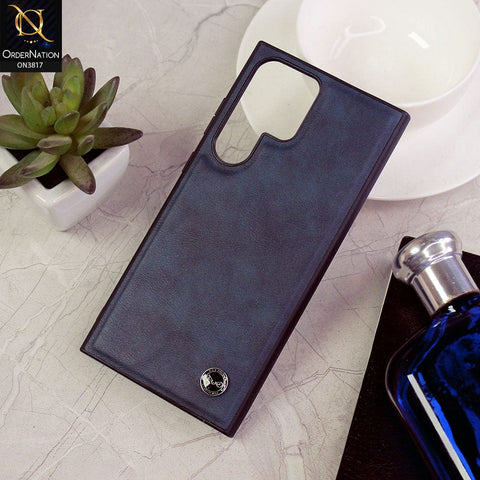 Samsung Galaxy S23 Ultra 5G Cover - Dark Blue - Keephone Premium Leather Case FengShang Series