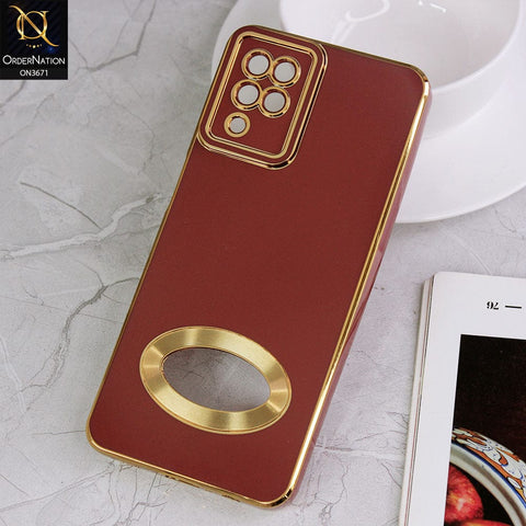 Samsung Galaxy A12 Cover - Maroon - All New Electroplating Borders With Logo Hole Protective Soft Silicon Case