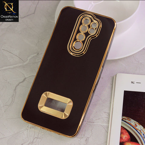 Xiaomi Redmi Note 8 Pro Cover - Black - All New Electroplating Borders With Logo Hole Protective Soft Silicon Case