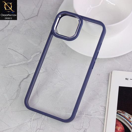 iPhone 14 Cover - Dark Blue - J-Case Shang Ping Series With Electroplated Camera Borders Round Borders protective Case