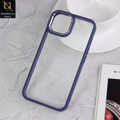 iPhone 14 Cover - Dark Blue - J-Case Shang Ping Series With Electroplated Camera Borders Round Borders protective Case