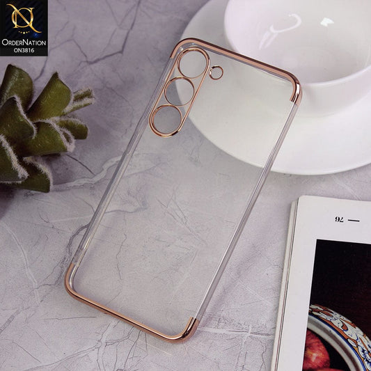 Samsung Galaxy S23 5G Cover - Golden - All New Luxury KeePhone Slim Case With Electroplating Borders Clear Back Protective Case