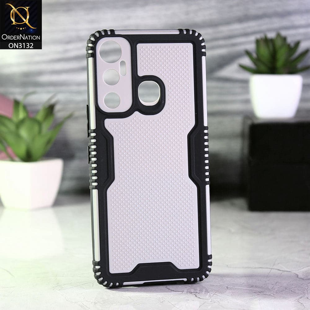 Infinix Hot 11 Cover - Black - Shockproff Dotted Hybrid Soft Case