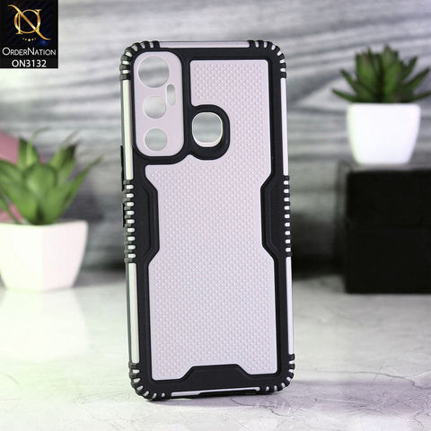Infinix Hot 11 Cover - Black - Shockproff Dotted Hybrid Soft Case