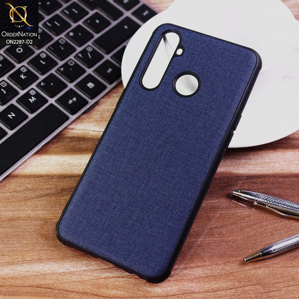 Realme 5 Pro Cover - Design 2 - Fabric Look Style Soft Classic Case