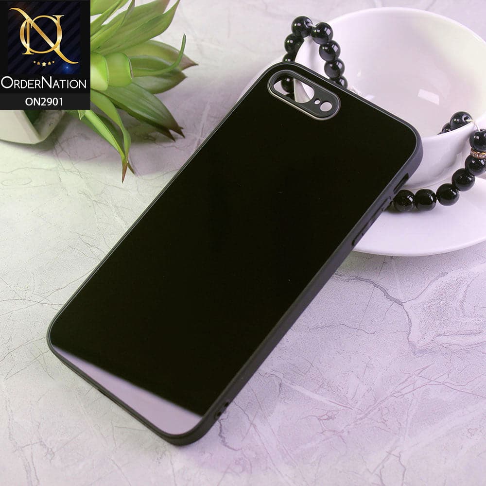 iPhone 8 Plus / 7 Plus Cover - Black - New Glossy Shine Soft Borders Camera Protection Back Case