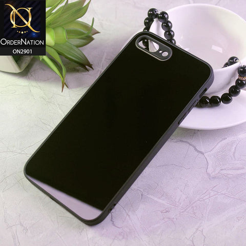 iPhone 8 Plus / 7 Plus Cover - Black - New Glossy Shine Soft Borders Camera Protection Back Case