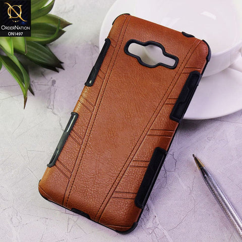 Samsung Galaxy Grand Prime Pro / J2 Pro 2018 Cover - Brown - Luxury Soft Leather Raxine Case