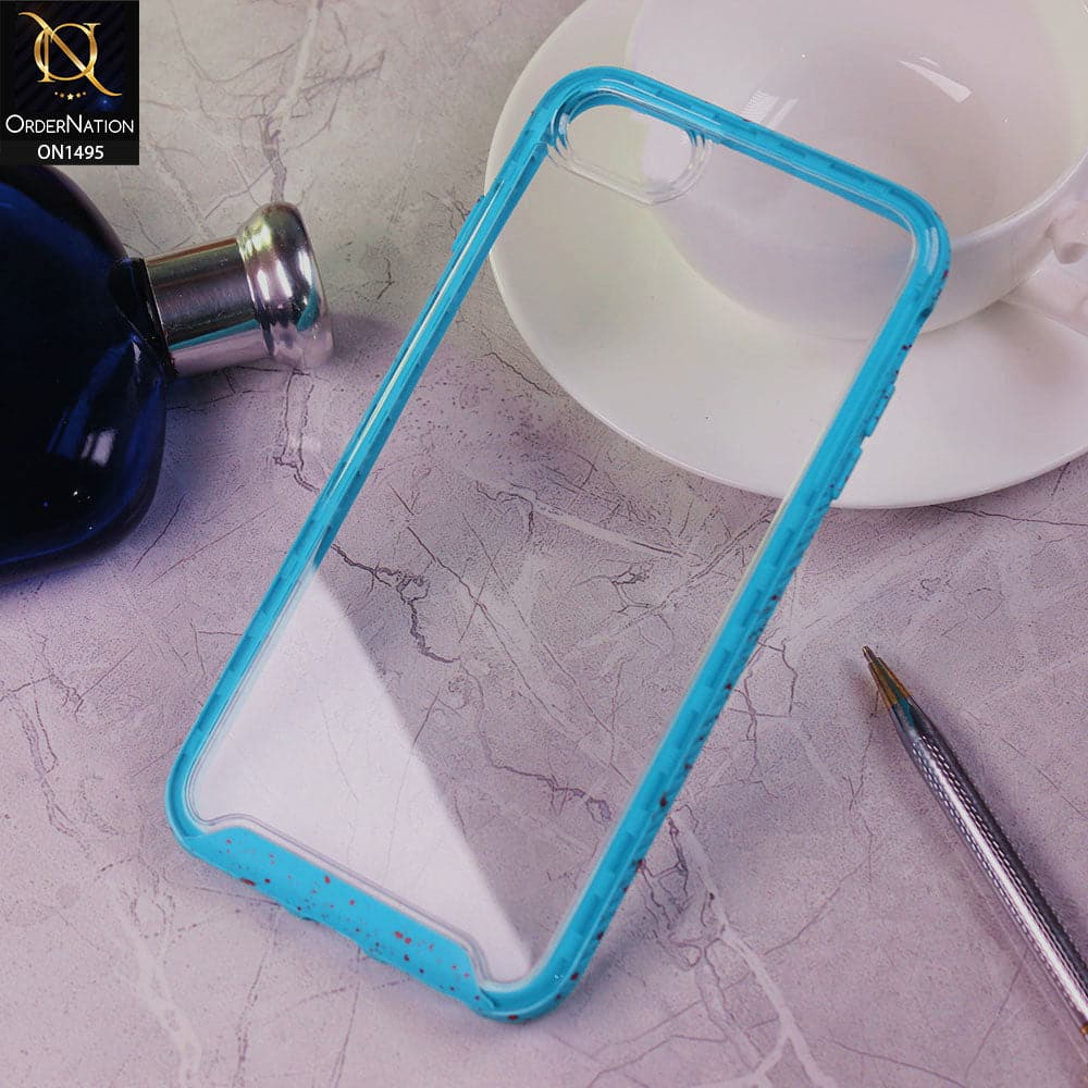 Elegant Youthful Good Grip Shockproof Color Splash Series Soft Borders Case For iPhone 8 / 7 - Sky Blue