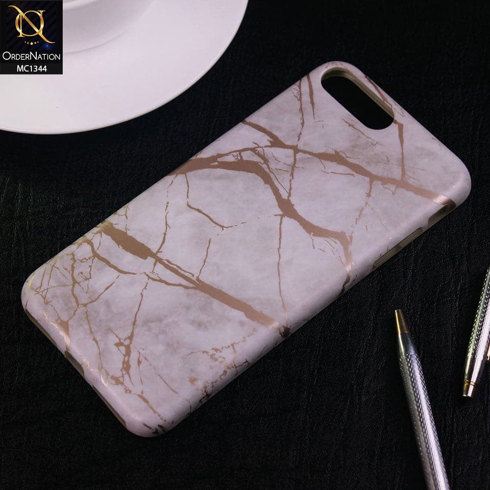 iPhone 8 Plus / 7 Plus Cover - Luxury HQ Rose Chrome White Marble Soft Case
