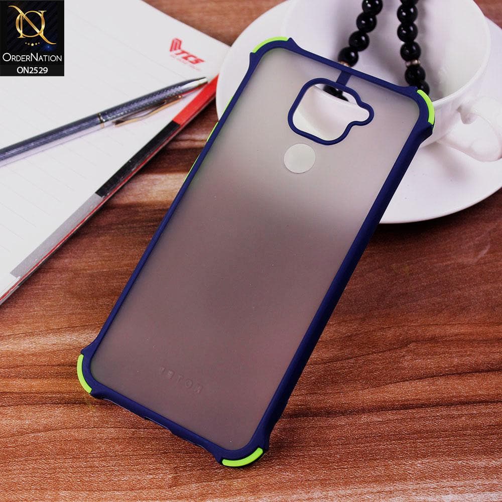 Xiaomi Redmi 10X 4G Cover - Blue - Translucent Matte Shockproof Camera Ring Protection Case