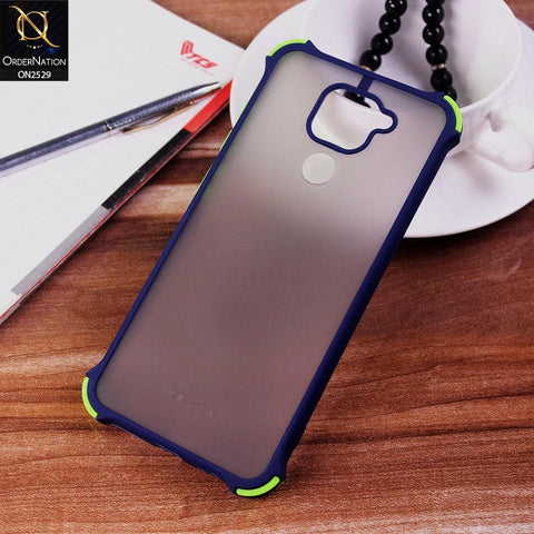Xiaomi Redmi 10X 4G Cover - Blue - Translucent Matte Shockproof Camera Ring Protection Case