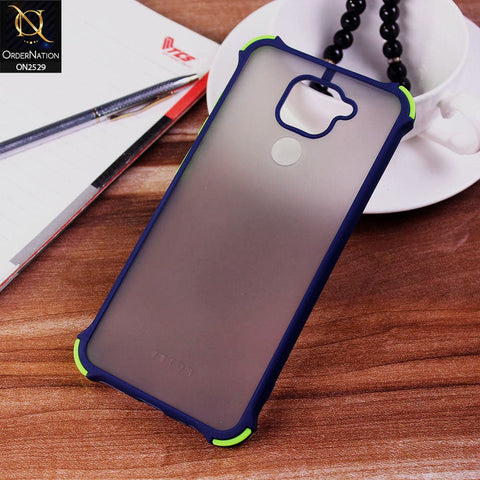 Xiaomi Redmi Note 9 Cover - Blue - Translucent Matte Shockproof Camera Ring Protection Case