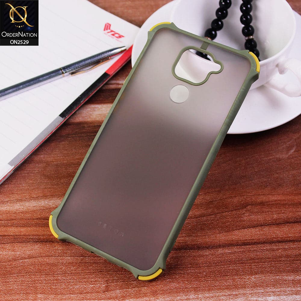 Xiaomi Redmi Note 9 Cover - Light Green - Translucent Matte Shockproof Camera Ring Protection Case