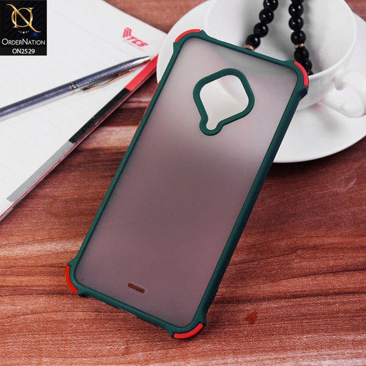 Vivo S1 Pro Cover - Dark Green - Translucent Matte Shockproof Camera Ring Protection Case