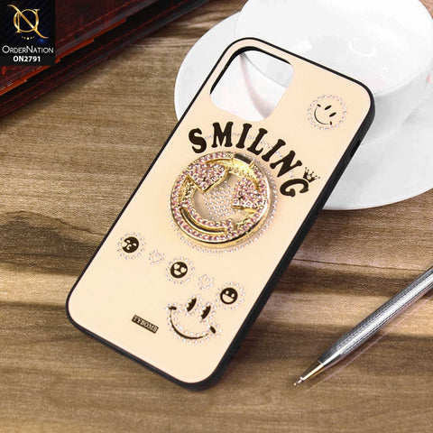 iPhone 12 Pro Cover - Rose Gold - Tybomb Smiling Shining Case with Kick Stand