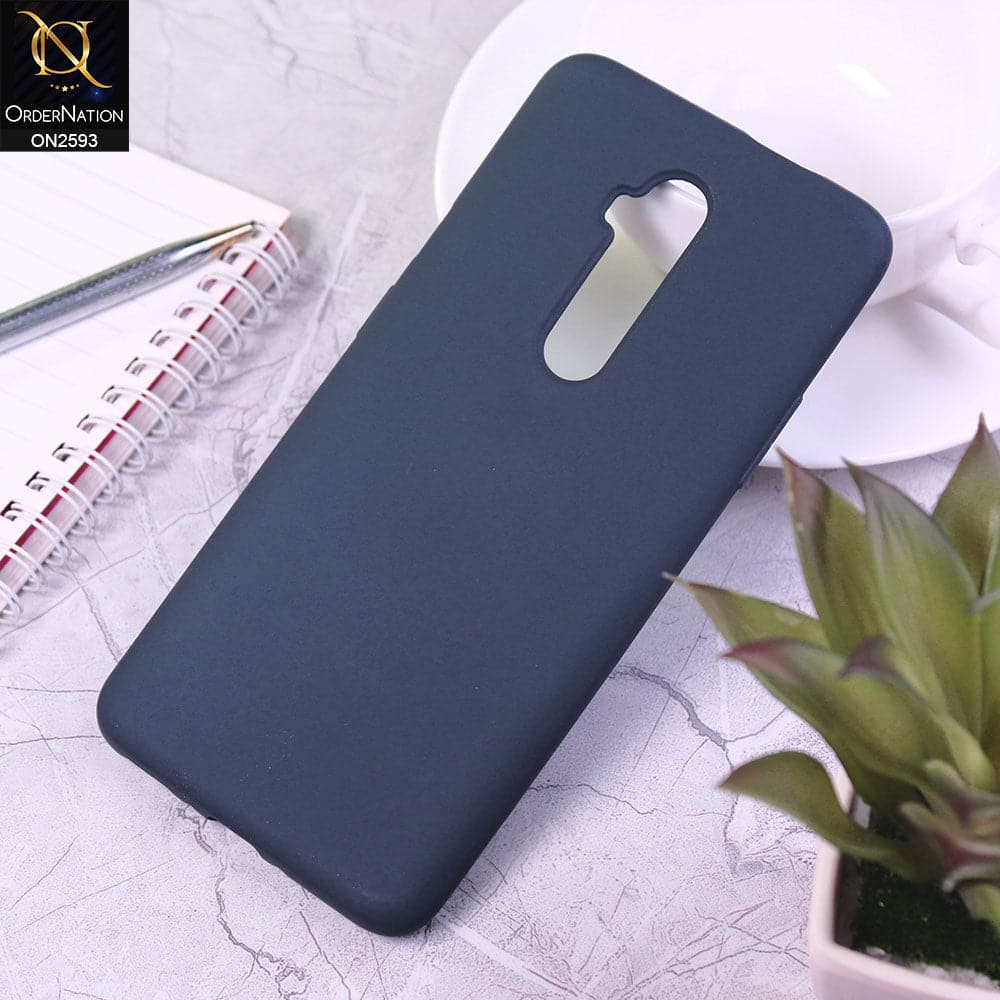 OnePlus 7T Pro Cover - Midnight Blue - Silicon Shockproof Matte Soft Case