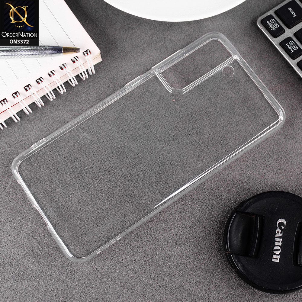 Samsung Galaxy S21 FE 5G Cover - Transparent - J-Case Clear Transparent Soft Silicone Camera Protection Case