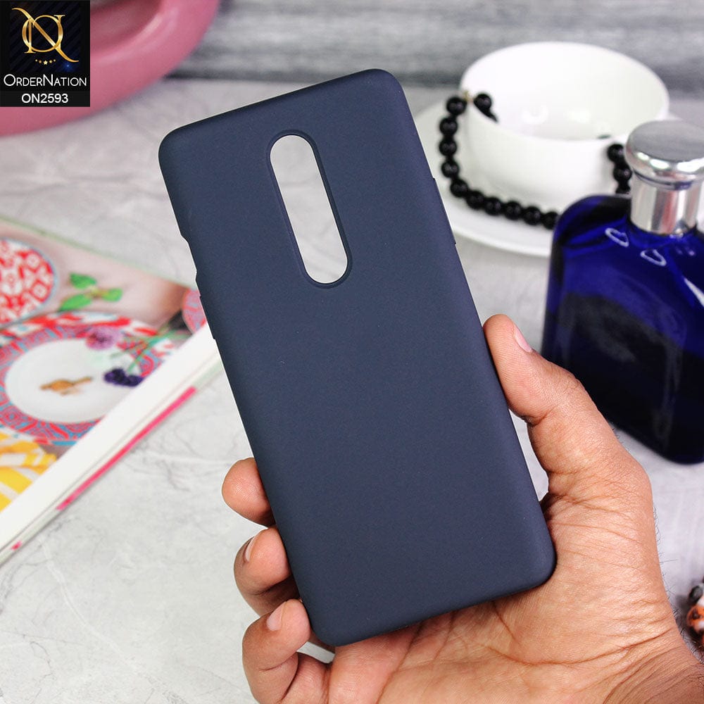 OnePlus 8 4G Cover - Midnight Blue - HQ Silica Gel Silicon Shockproof Matte Soft Case