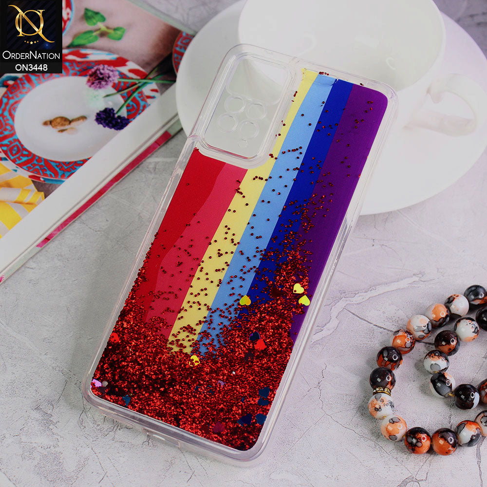 Xiaomi Redmi Note 11 Pro Cover - Design 3 - Rainbow Series Design Soft Silicone Bling Sparkle Moving  Liquid Glitter Case