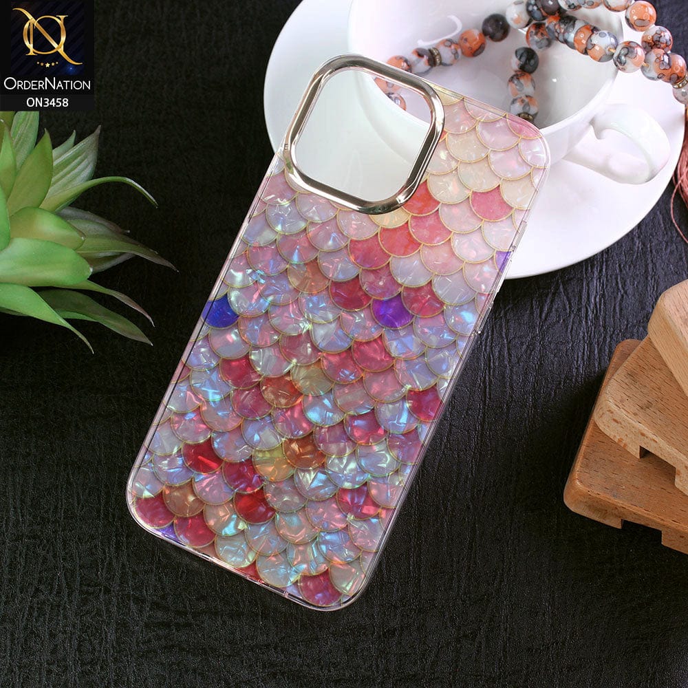 iPhone 13 Pro Max Cover - Design4 - New Stylish Electroplated Camera Ring Acrylic With Soft Borders Case
