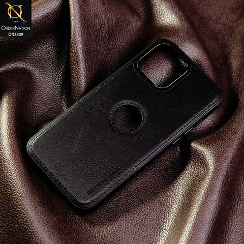 iPhone 13 Pro Max Cover - Black - Rich Boss Leather Soft Case