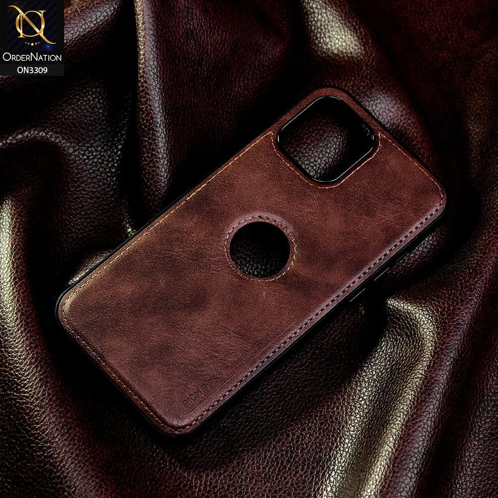 Phone 12 Pro Max Cover - Dark Brown - Rich Boss Leather Soft Case