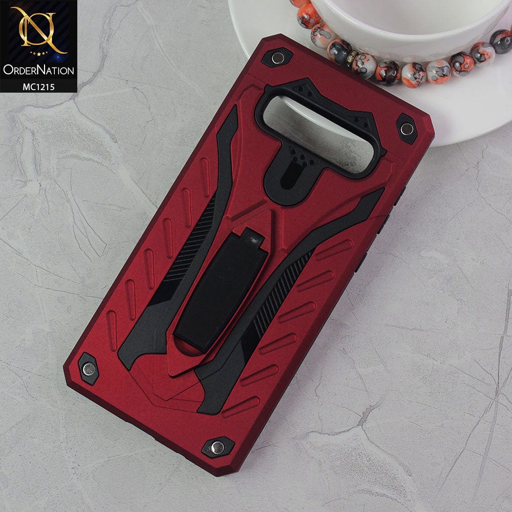 Samsung Galaxy S10 Plus - Red - Luxury Hybrid Shockproof Stand Case