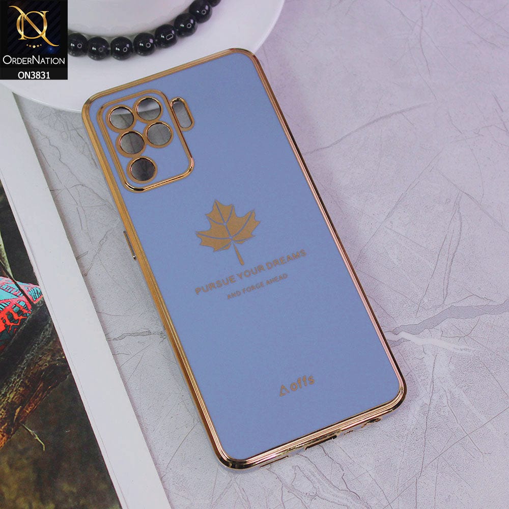 Oppo F19 Pro Cover - Design 4 - New Electroplating Borders Maple Leaf Camera Protection Soft Silicone Case