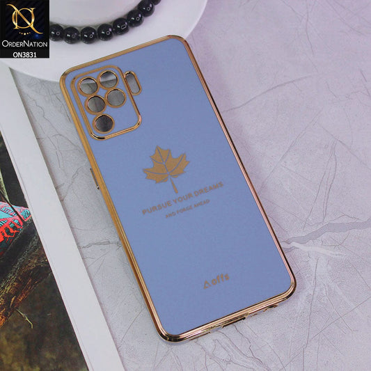 Oppo F19 Pro Cover - Design 4 - New Electroplating Borders Maple Leaf Camera Protection Soft Silicone Case