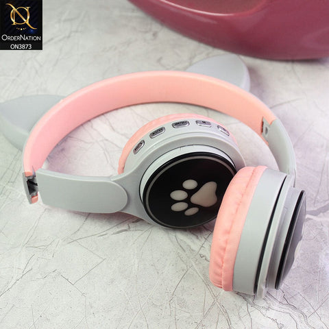 Cat Ears KT-50M Wireless Stereo Headphone - White & Pink