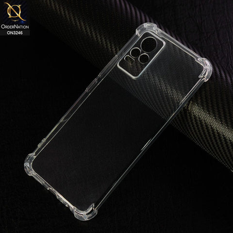 Vivo V21e Cover - Soft 4D Design Shockproof Silicone Transparent Clear Camera Protection Case