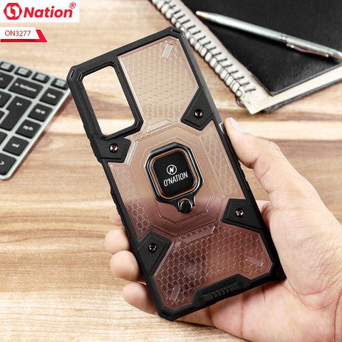 Xiaomi Redmi Note 11 Pro Cover - Black -  ONation BIBERCAS Series - Honeycomb Shockproof Space Capsule With Magnetic Ring Holder Soft Case