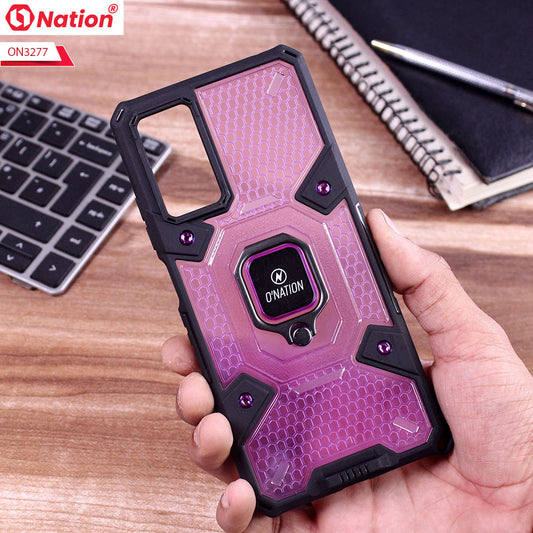 Xiaomi Redmi Note 11 Pro Cover - Purple -  ONation BIBERCAS Series - Honeycomb Shockproof Space Capsule With Magnetic Ring Holder Soft Case