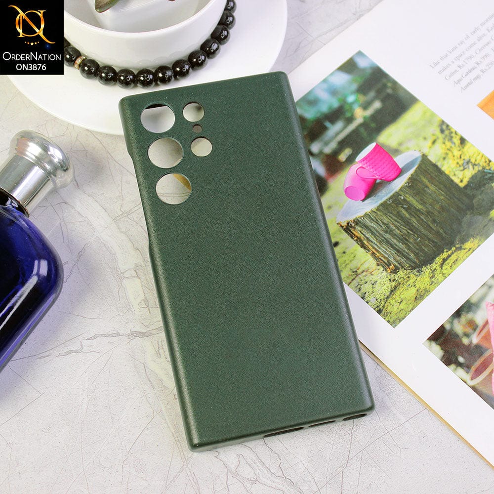 Samsung Galaxy S23 Ultra 5G Cover - Green - Luxury Elegant Leather Soft Case